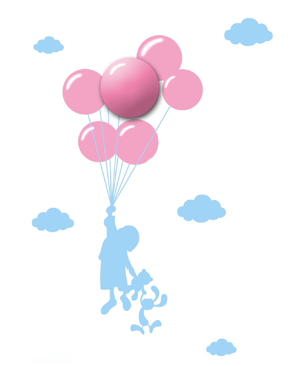 Różowo niebieska lampka dziecięca - balony ML142 z serii BALLOONS