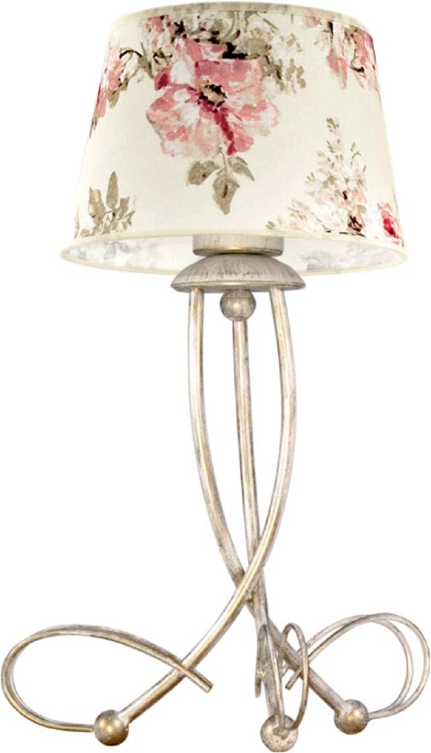 Lampa stołowa z abażurem z kwiatowym wzorem