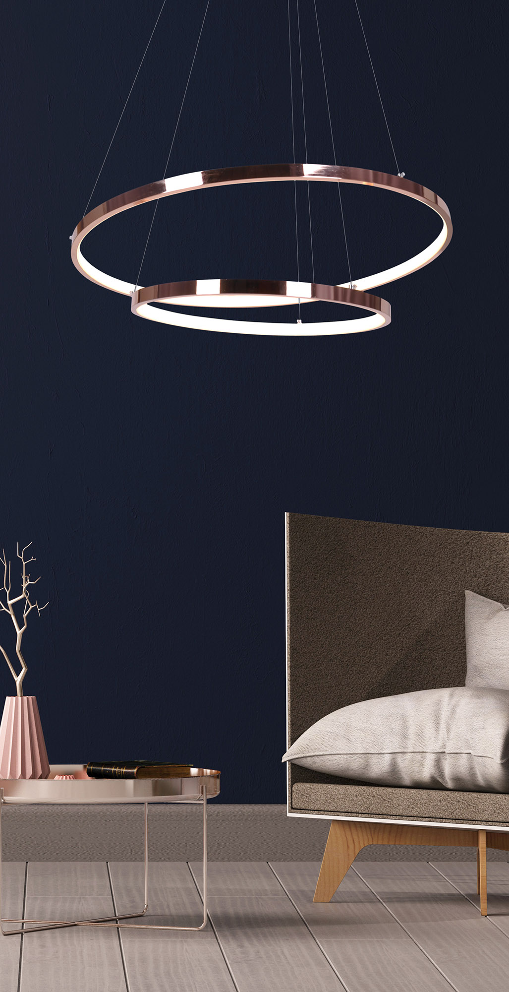 Lampa wisząca LED w nowoczesnym stylu - złota