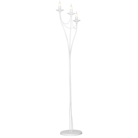 Wysoka biała lampa podłogowa potrójny świecznik E14 397A z serii RÓŻA
