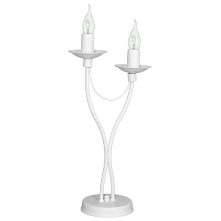 Dwupunktowa lampka biurkowa biała świecznik 397B/M 2-PL z serii RÓŻA