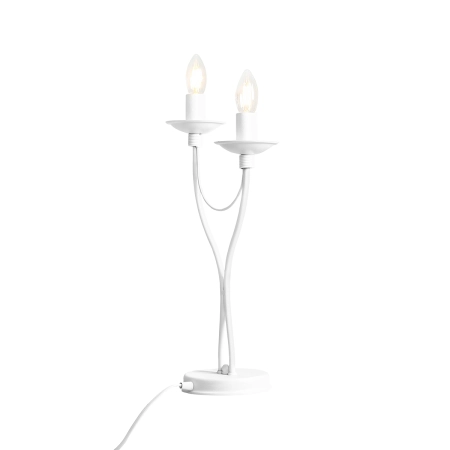 Dwupunktowa lampka biurkowa biała świecznik 397B/M 2-PL z serii RÓŻA 5