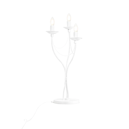 Lampka biurkowa potrójna biała typu świecznik 397B/D 3-PL z serii RÓŻA 4