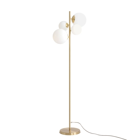 Elegancka, złota lampa podłogowa z białymi kloszami 1091A40 z serii BLOOM
