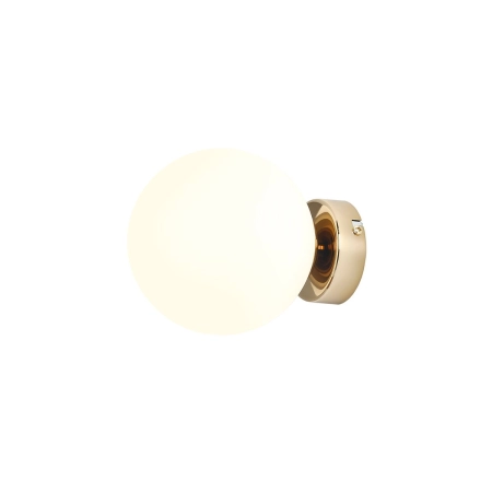 Kinkiet złoty mały elegancki z mlecznym kloszem 1076C30_S z serii BALL