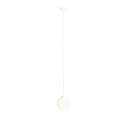 Klasyczny żyrandol prosty biały z mlecznym kloszem 1087XXS serii BOSSO