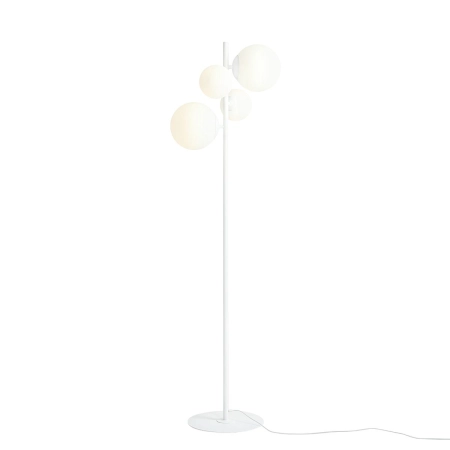 Lampa podłogowa biała wysoka z mlecznymi kloszami 1091A z serii BLOOM