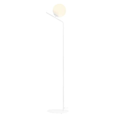 Designerska, prosta, biała lampa podłogowa z kloszem 1095A z serii GALLIA