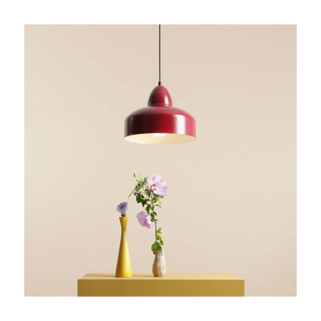 Designerska, czerwona, prosta lampa wisząca 946G15 z serii COMO wizualizacja 2