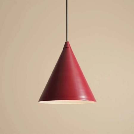 Minimalistyczna, czerwona lampa wisząca do jadalni 1108G15 z serii FORM 2