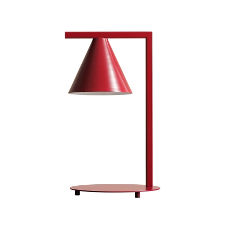 Designerska, czerwona lampa stołowa do biura 1108B15 z serii FORM