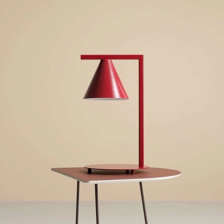 Designerska, czerwona lampa stołowa do biura 1108B15 z serii FORM 2