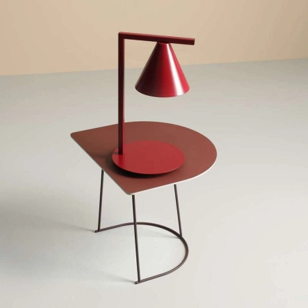 Designerska, czerwona lampa stołowa do biura 1108B15 z serii FORM wizualizacja