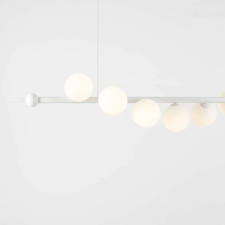 Nowoczesna, biała, szeroka lampa wisząca do salonu 1115T z serii WAVE 2