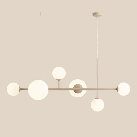 Beżowa, molekularna lampa wisząca nad stół 1092K17 z serii DIONE 3