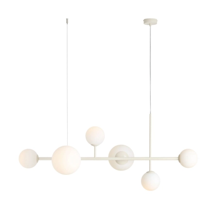 Molekularna, kremowa, szeroka lampa nad stół 1092K9 z serii DIONE