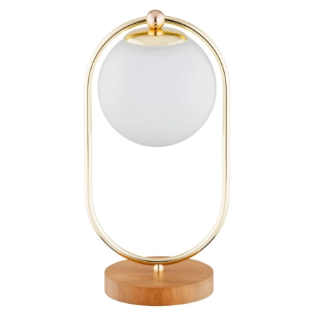 Elegancka, złota lampka na drewnianej podstawie AL 9438 z serii OVAL