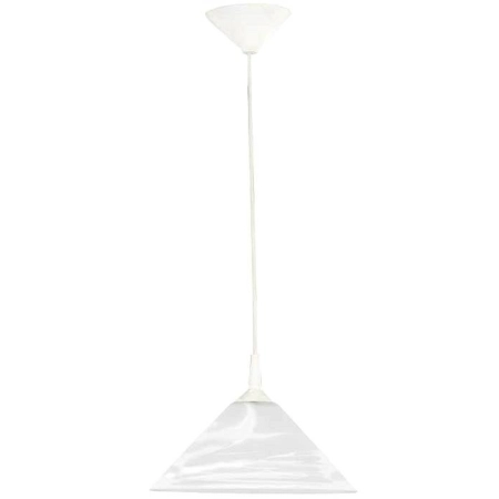 Biała lampa wisząca ze szklanym kloszem AL 11850 z serii CHIŃCZYK