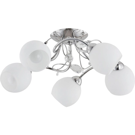 Lampa sufitowa z białymi kloszami i kryształkami AL 21525 z serii LIVIA