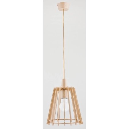 Lampa wisząca wykonana z drewna, styl rustykalny AL 60316 z serii VITO