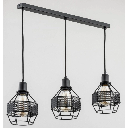 Industrialna lampa wisząca, 3 druciane klosze AL 61001 z serii BLISTER