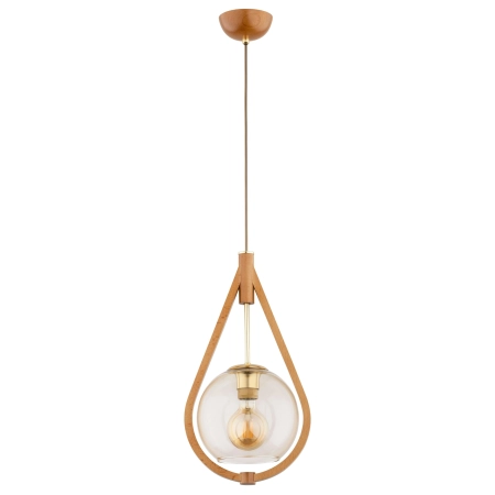Drewniana, stylowa lampa wisząca łezka AL 61216 z serii GOTA