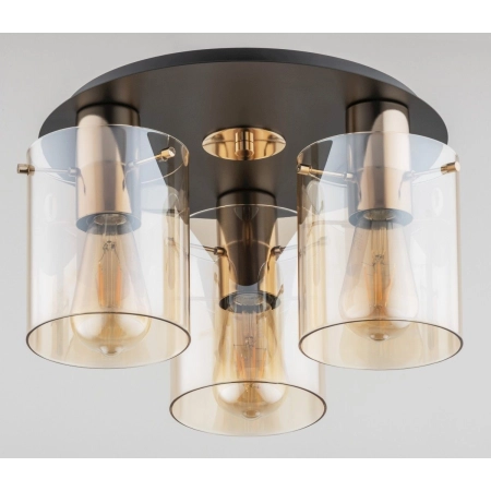 Lampa sufitowa z bursztynowymi, szklanymi kloszami AL 62194 z serii ATMAN