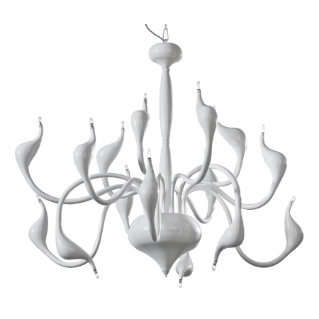 Designerski biały metalowy żyrandol o niecodziennym wyglądzie - AZ0172 z serii SNAKE 2