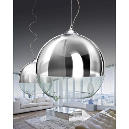Elegancka lampa wisząca ze szklanym kloszem kulką chrom AZ0731 – SILVER BALL 18 - 2