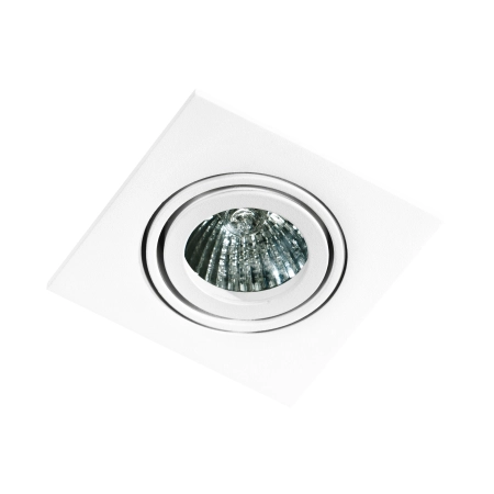 Biała lampa wpustowa, kwadratowe oczko do salonu AZ0807 z serii EDITTA