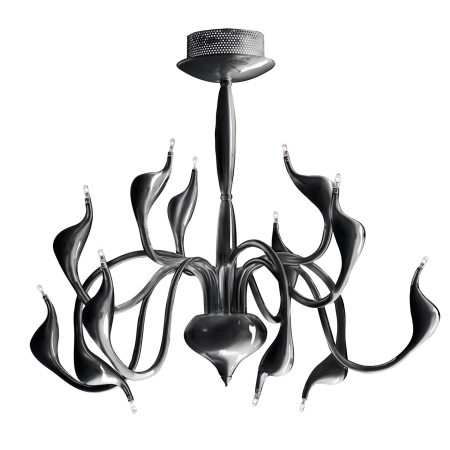 Nietuzinkowy czarny żyrandol z dekoracyjnymi ramionami - AZ1017 z serii Snake Pendant