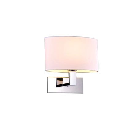 Srebrna lampa ścienna z białym abażurem AZ1525 z serii MARTENS WHITE