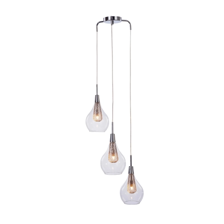 Lampa wisząca z drucianymi i szklanymi kloszami AZ1688 z serii ELEKTRA