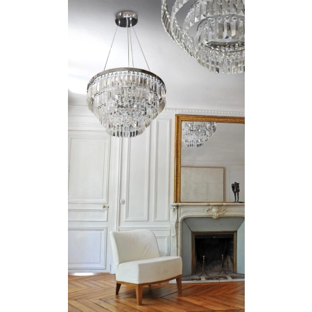 Luksusowa lampa wisząca / plafon ze szklanymi kryształami w stylu glamour AZ2107 - Salerno - 2