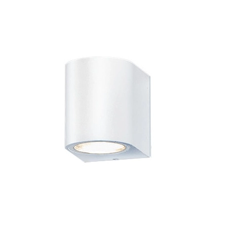 Biała, elewacyjna lampa ścienna krótka tuba AZ2175 z serii RIMINI