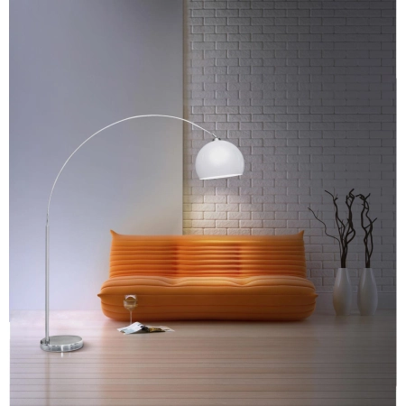 Lampa podłogowa łuk z białym kloszem, do salonu AZ2408 z serii GIO ECO - 2