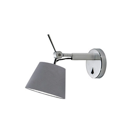 Srebrna lampa ścienna z szarym abażurem AZ2479 z serii ZYTA ALU XS