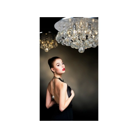 Elegancka złota lampa sufitowa z kryształkami AZ3083 z serii BOLLA - wzualizacja