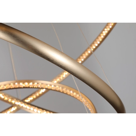 Złota stylowa lampa wisząca LED okręgi do salonu AZ4429 z serii BRIGHTON 4