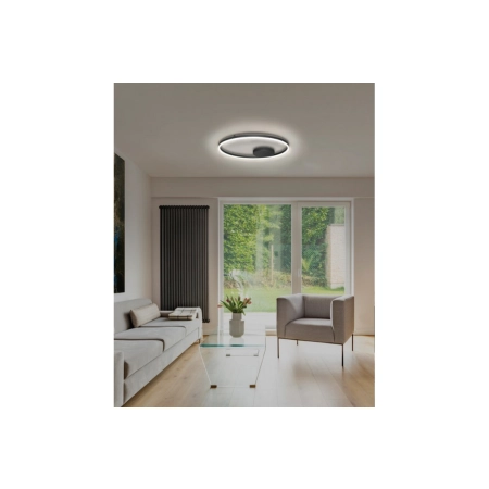 Czarna lampa sufitowa LED plafon okrąg do sypialni AZ4701 z serii HALO - wizualizacja
