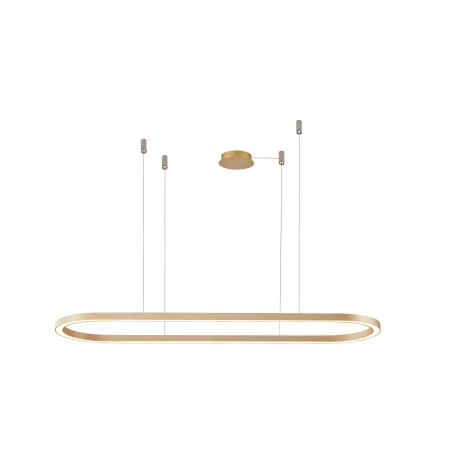 Złota, szeroka lampa wisząca nad stół 150cm LED AZ5058 z serii ELENA