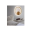 Nowoczesny złoty kinkiet okrągły LED do sypialni AZ4706 z serii HALO - wizualizacja