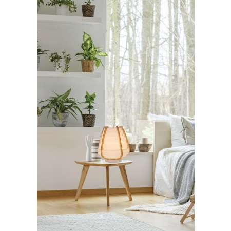 Lampa stołowa drewniana z abażurem E27 LEDEA 50501039 z serii NAGOJA 2