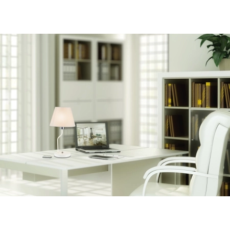 Lampka stołowa klasyczna biała z abażurem LEDEA 50501101 z serii YORK 2