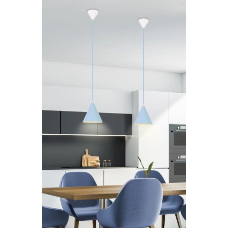 Niebieska lampa wisząca regulowana stożek LEDEA 50101182 z serii VOSS 2