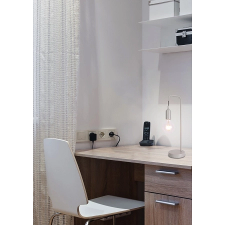 Lampka stołowa minimalistyczna szara E27 LEDEA 50501196 z serii LAREN 2