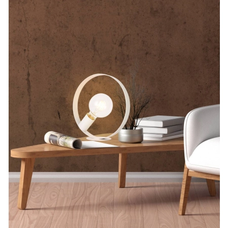 Biała minimalistyczna lampka stołowa okrągła LEDEA 50501201 z serii NEXO 2