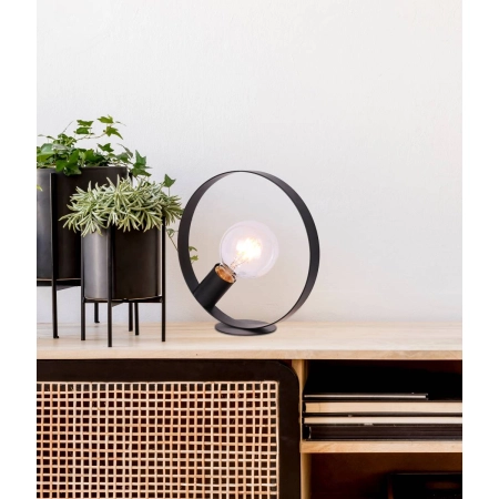 Lampa stołowa czarna okrągła odkryta żarówka LEDEA 50501202 z serii NEXO 2
