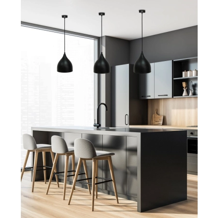 Czarna lampa wisząca metalowa do kuchni LEDEA 50101268 z serii YSTAD 2