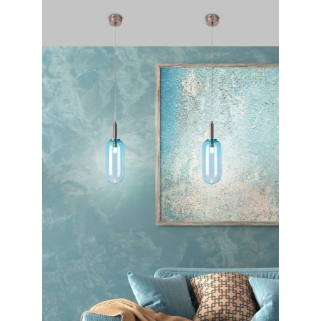 Lampa wisząca LED z niebieskim kloszem LEDEA 50133213 z serii FIUGGI 2